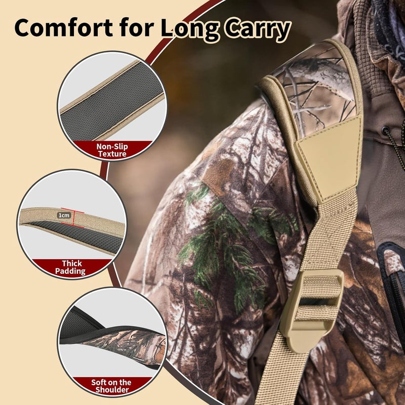 SP.G Crossbow Strap Fits Most Model - Adjustable Crossbow Shoulder Sling Non-Slip Pad Crossbow Sling Two Points Shoulder Strap with Heavy Duty Webbing for Crossbow Hunting Accessories - Image 3